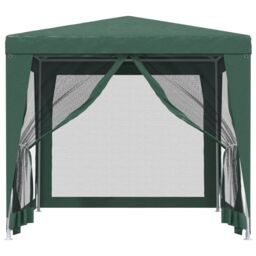 Berkfield Home Party Tent with 4 Mesh Sidewalls Green 2.5x2.5 m HDPE - thumbnail 3