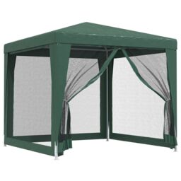 Berkfield Home Party Tent with 4 Mesh Sidewalls Green 2.5x2.5 m HDPE - thumbnail 2
