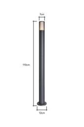 BHS Lighting Zeb Adjustable Outdoor Post Light in Dark Grey - thumbnail 5