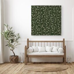 Warren Reed - Designer Green Shrub With Leaves Canvas - Size: w40 inch x h40 inch - thumbnail 3