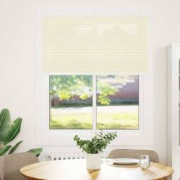 Berkfield Home Pleated Blind Cream 110x100 cm Fabric Width 109.4 cm Polyester - thumbnail 1