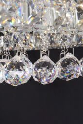 Living and Home Luxury Square Crystal Flush Mount Ceiling Light with Chrome Frame in Silver - thumbnail 5