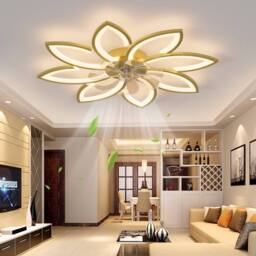 NIVOR Modern LED Ceiling Fans with Lights & Remote Dimmable Bladeless Gold - thumbnail 7