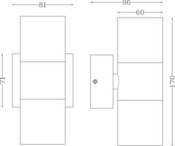 Netlighting GU10 Up & Down Wall Light White 230V IP54 2x20W - thumbnail 2