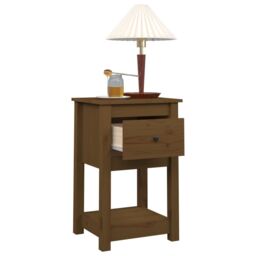 Berkfield Home Bedside Cabinets 2 pcs Honey Brown 40x35x61.5cm Solid Wood Pine - Size: 40x35x61.5 cm - thumbnail 5