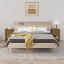 Berkfield Home Bedside Cabinets 2 pcs Honey Brown 40x35x61.5cm Solid Wood Pine - Size: 40x35x61.5 cm - thumbnail 1