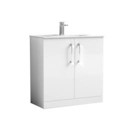Balterley Bathroom 2 Soft Close Door & Minimalist Vanity Unit, White, 435mm in White - thumbnail 1