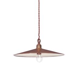Cantina 1 Light Large Dome Ceiling Pendant Copper E27 - thumbnail 1