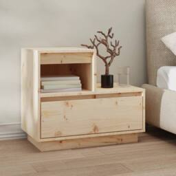 Berkfield Home Beautiful Bedside Cabinets 2 pcs 60x34x51 cm Solid Wood Pine in Light Tan - Size: 60 x 34 x 51 cm - thumbnail 9