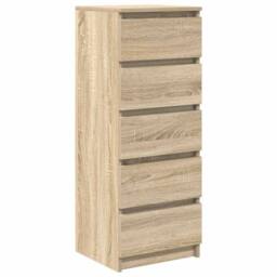 Berkfield Home Sideboard with Drawers Sonoma Oak 37.5x35x99 cm Engineered Wood in Light Brown - thumbnail 1