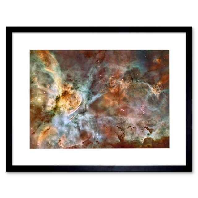 Artery8 Wall Art Print Hubble Space Astronomy The Carina Nebula Colourful Central Starbirth Region Death Creating Celestial Dust Clouds Gas Wind - image 1