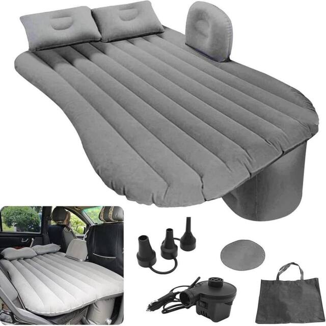 Havendro Inflatable Car Air Bed Back Rear Seat Rest Foldable in Grey - image 1
