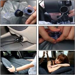Havendro Inflatable Car Air Bed Back Rear Seat Rest Foldable in Grey - thumbnail 2
