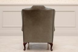Somnior Classic Chesterfield Arm Chair Dapple Fabric UK Manufactured in Brown - Size: 1 Seater - thumbnail 3