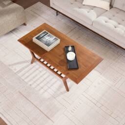 Livabliss Alba-Modern Taupe Brown Ivory Graphic Living Dining Rug - Size: 160 cm x 215 cm - thumbnail 1