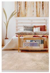 THE RUGS Soft Washable Collection Plain Design Shaggy Rug in Beige - SA-02 - Size: 100 cm diameter - thumbnail 3
