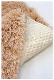 THE RUGS Soft Washable Collection Plain Design Shaggy Rug in Beige - SA-02 - Size: 100 cm diameter - thumbnail 6