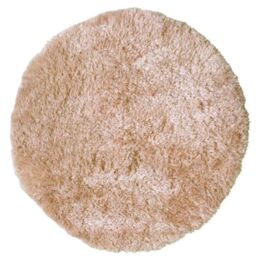 THE RUGS Soft Washable Collection Plain Design Shaggy Rug in Beige - SA-02 - Size: 100 cm diameter - thumbnail 1