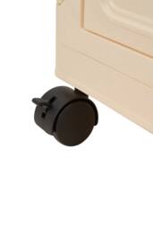 Living and Home Foldable 5-Tier Rolling Plastic Storage Cabinet with Magnetic Doors in Beige - thumbnail 6