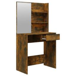 Berkfield Home Modern Dressing Table with Mirror Smoked Oak 74.5x40x141 cm in Brown - thumbnail 7