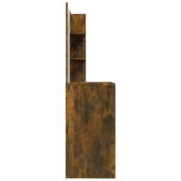 Berkfield Home Modern Dressing Table with Mirror Smoked Oak 74.5x40x141 cm in Brown - thumbnail 8