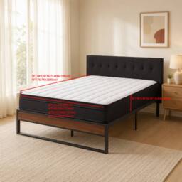Rolipo 4FT6 Double Mattress Orthopaedic Memory Foam Medium Firm 24cm in White - thumbnail 5