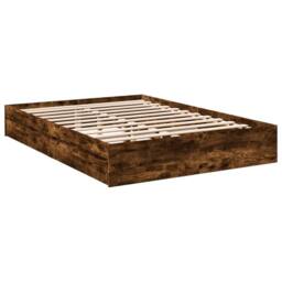 Berkfield Home Bed Frame with Drawers without Mattress Smoked Oak 160x200 cm in Brown - thumbnail 6