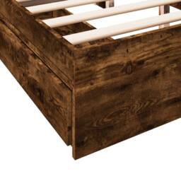 Berkfield Home Bed Frame with Drawers without Mattress Smoked Oak 160x200 cm in Brown - thumbnail 8