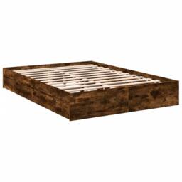 Berkfield Home Bed Frame with Drawers without Mattress Smoked Oak 160x200 cm in Brown - thumbnail 3