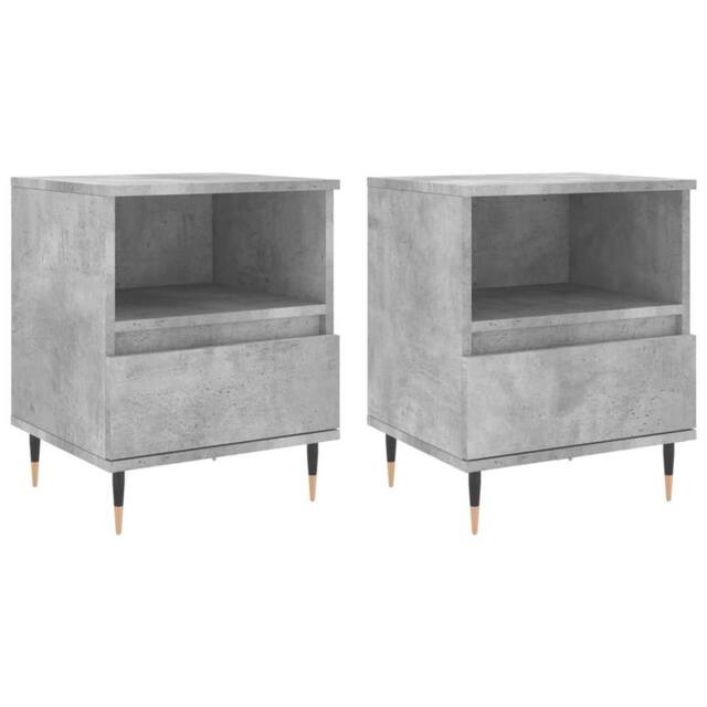 Berkfield Home Bedside Cabinets 2 pcs Concrete Grey 40x35x50 cm Engineered Wood - Size: 40 x 35 x 50 cm - image 1