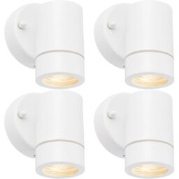 Loops 4 PACK Dimmable Outdoor IP44 Downlight - 7W GU10 LED - Gloss White & Glass - thumbnail 1