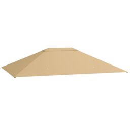 OUTSUNNY 3 x 4m Gazebo Canopy Replacement Gazebo Roof Cover in Khaki - thumbnail 2