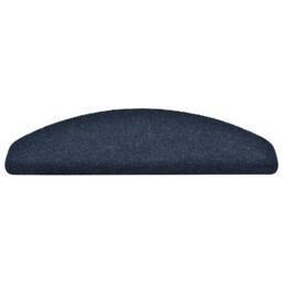 Berkfield Home Self-adhesive Stair Mats 10 pcs Navy 65x21x4 cm Needle Punch - Size: Medium - thumbnail 4