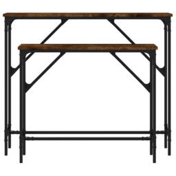 Berkfield Home Console Tables 2 pcs Smoked Oak Engineered Wood in Brown - thumbnail 4