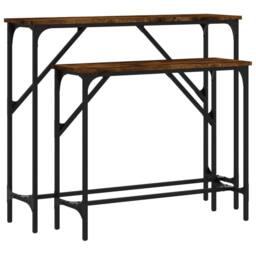 Berkfield Home Console Tables 2 pcs Smoked Oak Engineered Wood in Brown