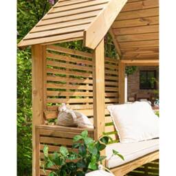 Primrose Wooden Garden Bench 2 Seater Arbour Open Sides in Brown - thumbnail 2