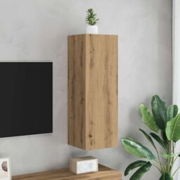 Berkfield Home TV Cabinet Artisan Oak 30.5x30x90 cm Engineered Wood in Brown - thumbnail 3