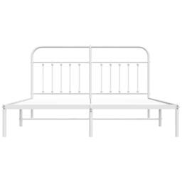 Berkfield Home Metal Bed Frame with Headboard White 160x200 cm - thumbnail 6