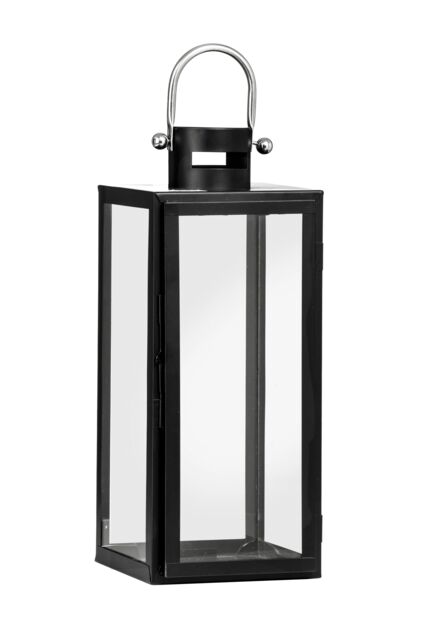 Orsina Medium Black Metal Lantern, Classic Rectangular Candle Lantern for Indoor Outdoor Use, Decorative - image 1