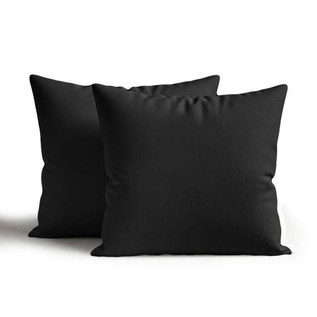 Snug City Waterproof Outdoor Garden Patio Cushion Cover & Inner Square Pack Of 2 in Black - Size: 60 cm x 60 cm - image 1