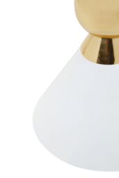 Orsina Distinctive White & Gold Finish Side Table, Geometric Modern Side Table For Livingroom, Compact Side Table - thumbnail 3