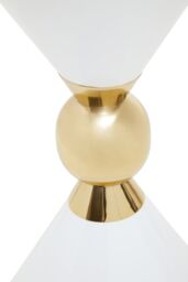 Orsina Distinctive White & Gold Finish Side Table, Geometric Modern Side Table For Livingroom, Compact Side Table - thumbnail 4