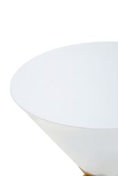 Orsina Distinctive White & Gold Finish Side Table, Geometric Modern Side Table For Livingroom, Compact Side Table - thumbnail 5