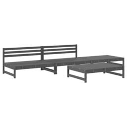 Berkfield Home 4 Piece Garden Lounge Set Grey Solid Wood Pine