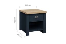 Birlea Lamp Table Grey Highgate 1 Drawer & Oak Farmhouse Shabby Chic in Blue - thumbnail 9