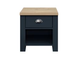 Birlea Lamp Table Grey Highgate 1 Drawer & Oak Farmhouse Shabby Chic in Blue - thumbnail 3