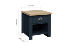 Birlea Lamp Table Grey Highgate 1 Drawer & Oak Farmhouse Shabby Chic in Blue - thumbnail 6