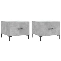 Berkfield Home Coffee Tables 2 pcs Concrete Grey 50x50x40 cm Engineered Wood - Size: 50 x 50 x 40 cm - thumbnail 2