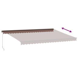 Berkfield Home Manual Retractable Awning with LEDs Brown 500x300 cm - thumbnail 6