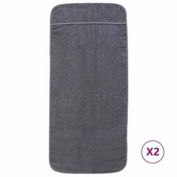 Berkfield Home Beach Towels 2 pcs Anthracite 60x135 cm Fabric 400 GSM in Charcoal - thumbnail 1